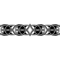 Geometric Celtic Border, Stylized Black White, Pattern vector