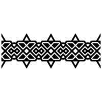 Geometric Border, Intricate Pattern, Minimalist , Black and White Texture vector