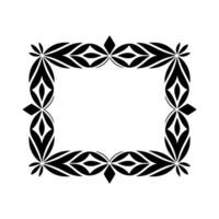 Geometric Black Frame, Stylized Floral Ornamentation vector