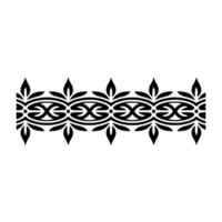 Intricate Tribal Border, Geometric Pattern, Black White, Ornamental vector