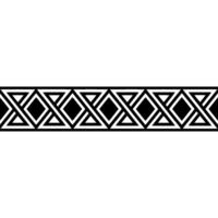 Geometric Deco Border, Black White Pattern - Abstract vector