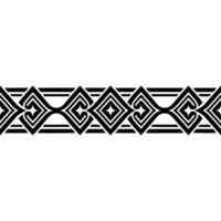 Geometric Deco Border, Stylized Black White Pattern, Ornamentation vector