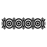 Geometric Tribal Border, Stylized Black Pattern, Circular vector