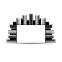 Geometric Cityscape, Minimalist Frame, Modern vector