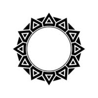 Geometric Tribal Circle, Black White vector