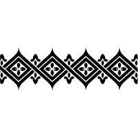 Geometric Border, Stylized Diamond Pattern, Vintage vector