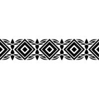 Geometric Border, Tribal Pattern, Black White vector