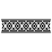 Geometric Tribal Border, Black and White Pattern - Linear vector