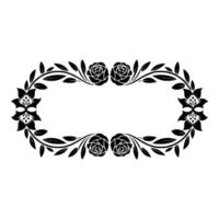 Elegant Floral Frame, Vintage Botanical Border, Decorative Element vector