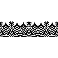 Geometric Tribal Border, Stylized Black Pattern, Texture vector