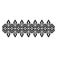 Geometric Tribal Border, Black and White Pattern, Symmetry vector