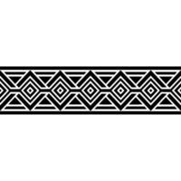 Geometric Deco Border, Black and White Pattern, Triangles vector