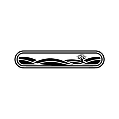 Serene Landscape Emblem, Minimalist Horizon, Silhouette