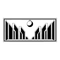 Geometric Cityscape Lunar Silhouette - Modern Minimalist vector