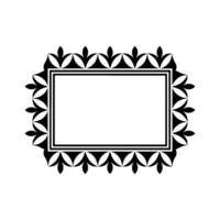Elegant Black Frame, Botanical Ornamentation, Minimalist, Ornament vector