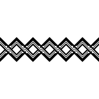 Geometric Border, Interlocking Diamonds, Minimalist