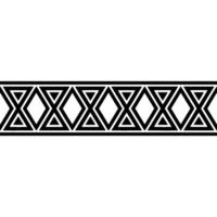 Geometric Deco Border, Black and White Pattern - Triangles vector