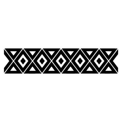 Geometric Border, Black and White Pattern, Minimalist, Diamond
