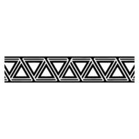 Geometric Deco Border, Minimalist Pattern, Black White - Background vector