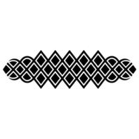 Geometric Deco Border, Stylized Black White Pattern, Diamond vector