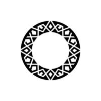 Geometric Tribal Circle, Intricate Black Pattern, Minimalist vector