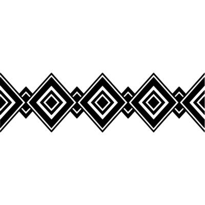 Geometric Border, Black White Diamond Pattern, Minimalist, Abstract