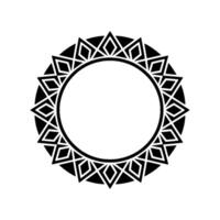 Geometric Circle Frame, Minimalist , Shadowed Outline vector