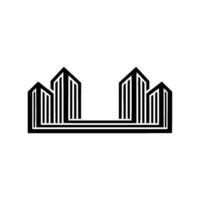 Geometric Cityscape, Minimalist Architecture vector