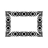 Intricate Tribal Frame, Geometric , Black and White vector
