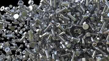 Dynamic Animated Screw and bolt transition horizontal wipe with alpha video