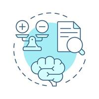 Cognitive soft blue concept icon. Document verification, paperwork. Work life balance. Round shape line illustration. Abstract idea. Graphic design. Easy to use in article, blog post vector