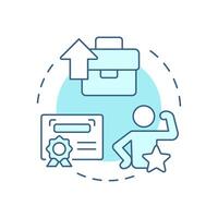 Development opportunities soft blue concept icon. Employee growth, professional. Business career. Round shape line illustration. Abstract idea. Graphic design. Easy to use in article, blog post vector