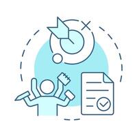 Workload soft blue concept icon. Task management. Document verification, paperwork. Business goal. Round shape line illustration. Abstract idea. Graphic design. Easy to use in article, blog post vector