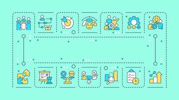 Gap analysis green word concept. Research differences in organization performance. Business strategy. Typography banner. Illustrationwith title text, editable icons color vector