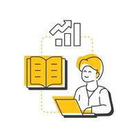 Developmental change modern linear concept icon. Enhancing existing processes. Type of organizational transformation. Flat outline elements connected with dotted lines. Creative visual. Easy to edit vector