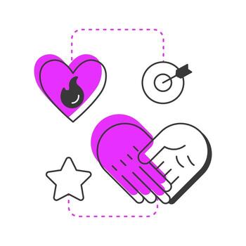 deseo moderno lineal concepto icono. motivación y compromiso a participar en cambiar. gestión. Adkar modelo. plano contorno elementos conectado con punteado líneas. creativo visual. fácil a editar vector