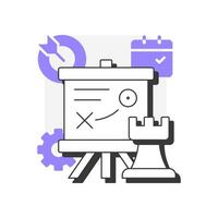 Future state flat outline concept icon. Define organization strategic goals. Stage of gap analysis strategy. Modern line illustration with purple glyphs. Conceptual visual. Easy to edit vector
