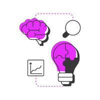 Awareness modern linear concept icon. Recognize need for change. Information about organizational shifts. ADKAR model. Flat outline elements connected with dotted lines. Creative visual. Easy to edit vector