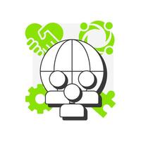 Culture flat outline concept icon. Shared values, beliefs, behaviors and norms. Nadler Tushman congruence framework. Modern line illustration with green glyphs. Conceptual visual. Easy to edit vector