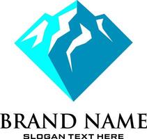 diamond mountain blue logo design vector