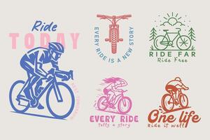 Bicycle Riding Motivation T-shirt Design Bundle vector