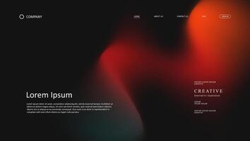 landing page red and grey color vector