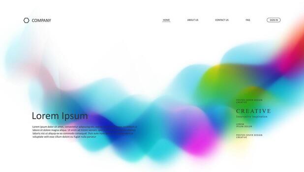 aterrizaje página con resumen ola de degradado vector