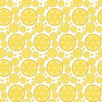 Lemon slice seamless pattern. Fresh citrus fruit healthy summer drink background vector