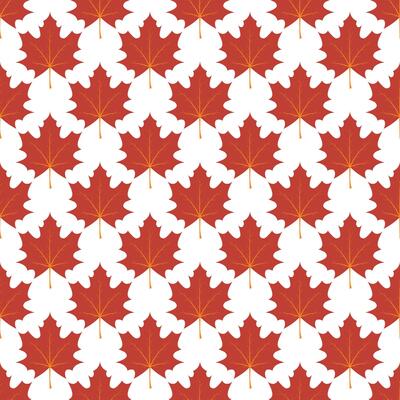 Canadian fall maple leaf seamless pattern. Woodland maple foliage decor seamless autumn print