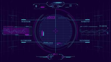interface com animado hud e infográfico elementos para dados em processamento video