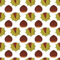 Autumn chestnut seamless pattern. Seamless rustic chestnuts pattern vector
