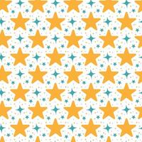 Seamless star pattern with bright yellow and blue sparkle design vector