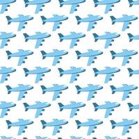 Plane aviation flight sky travel background. Seamless airplane pattern vector