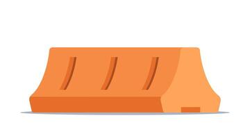 Road plastic barrier. Equipment to separate lanes of vehicular motion and protect vulnerable areas. Traffic barricade temporary. illustration. vector